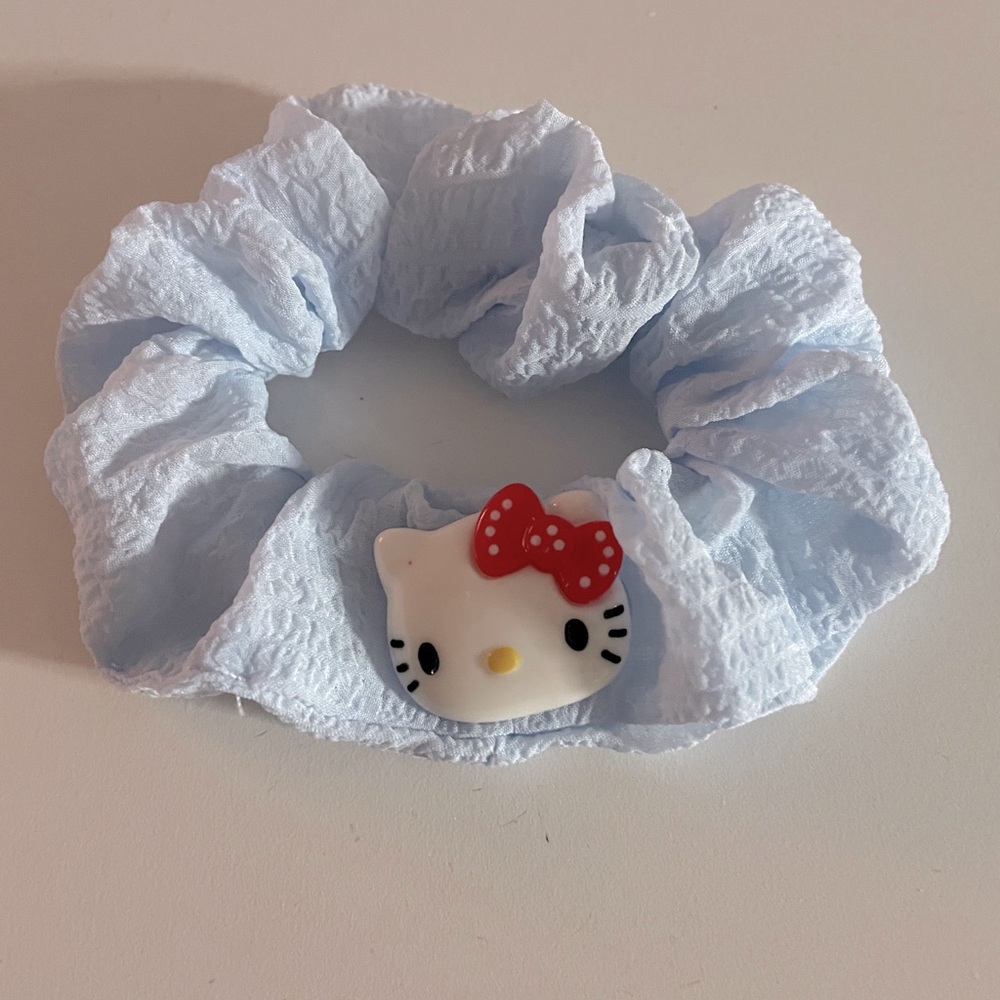 Hello Kitty Blue and Red Hair Scrunchie